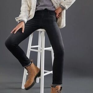AG Anthropologie Tailored Stevie Slim Straight In slightly faded black size 27